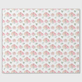 Roze Pompoenen Bloemen Cadeaupapier (Vlak)