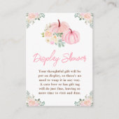 Roze Pompoenen Bloemen Display Baby shower Informatiekaartje (Voorkant)
