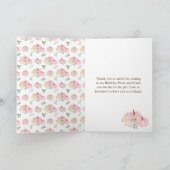 Roze pompoenen Bloemen Verjaardagsfeest Bedankkaart (Binnen)
