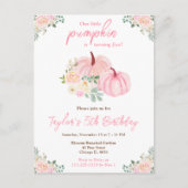 Roze pompoenen Bloemen Verjaardagsfeest Briefkaart (Voorkant)