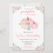 Roze pompoenen Bloemen Verjaardagsfeest Kaart (Voorkant)