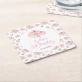 Roze pompoenen Bloemen Verjaardagsfeest Kartonnen Onderzetters (Schuin)