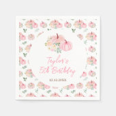 Roze pompoenen Bloemen Verjaardagsfeest Servet (Voorkant)