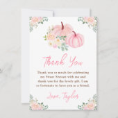 Roze pompoenen Bloemrijk Zoet Zestien Bedankkaart (Voorkant)