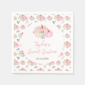 Roze pompoenen Bloemrijk Zoet Zestien Servet (Voorkant)