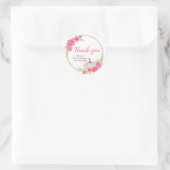 Roze Pompoenen Bruiloft Feest Bedankt Ronde Sticker (Tas)