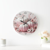 Roze pompoenen en bloemen met Romeinse cijfers Grote Klok (Huis)