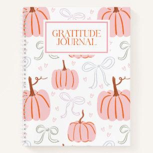 Roze Pompoenen en Strikende Herfst Dankbaarheidsda Notitieboek