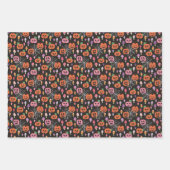 Roze pompoenen geesten schedels Halloween patronen Inpakpapier Vel (Voorkant 2)