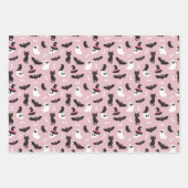 Roze pompoenen geesten schedels Halloween patronen Inpakpapier Vel (Voorkant)