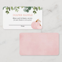 Roze Pompoenen herfst baby shower luier verloting