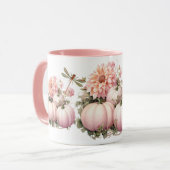 Roze pompoenen & libellen mok (Voorkant links)