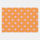 Roze pompoenen op Mocha Groen en Sinaasappel Inpakpapier Vel (Voorkant 2)