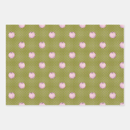 Roze pompoenen op Mocha Groen en Sinaasappel Inpakpapier Vel