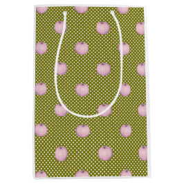 Roze Pompoenen Sage Groene Schattigee Polka Dots Medium Cadeauzakje
