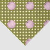 Roze Pompoenen Sage Groene Schattigee Polka Dots Tissuepapier (Detail)