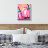 Roze Pompoenen Waterverf Herfst Schilderij Canvas Afdruk (Insitu (Slaapkamer))