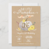 Roze pompoenherfst eerste uitnodiging van één dag (Voorkant)
