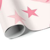 Roze pompoenpatroon met sterren cadeaupapier (Rol Hoek)