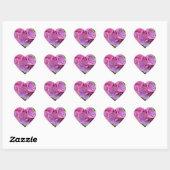 Roze Pompom Hortensia Bloem Hart Sticker (Vel)
