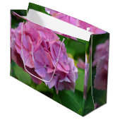 Roze Pompom Hydrangea Hortensia Bloem Groot Cadeauzakje (Voorkant Gekanteld)