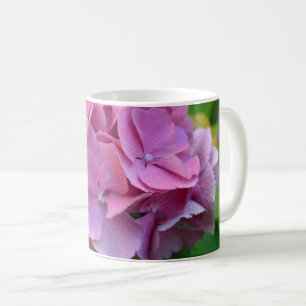 Roze Pompom Hydrangea Hortensia Bloem Koffiemok