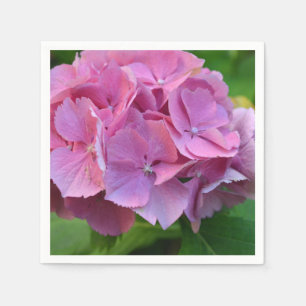 Roze Pompom Hydrangea Hortensia Bloem Servet
