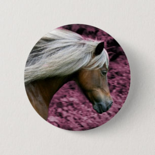 Roze Pony 2 Ronde Button 5,7 Cm