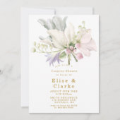 Roze pony Anemone Gold Couples Shower Invite (Voorkant)