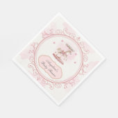 Roze  Pony- Baby shower servetten (Hoek)
