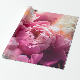 Roze pony-bloemen als florale kunstachtergrond, bo cadeaupapier