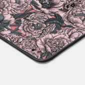 Roze pony-bloemen en -moten bureaumat (Hoek)