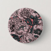 Roze pony-bloemen en -moten ronde button 5,7 cm (Voorkant)