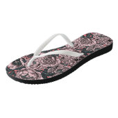 Roze pony-bloemen en -moten teenslippers (Schuin)