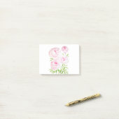 roze pony bloemen waterverf en inkt post-it® notes (Op bureau)
