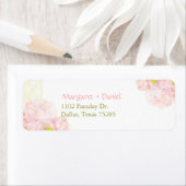 Roze Pony Blooms Weddenschap Return Address Etiket (Insitu)