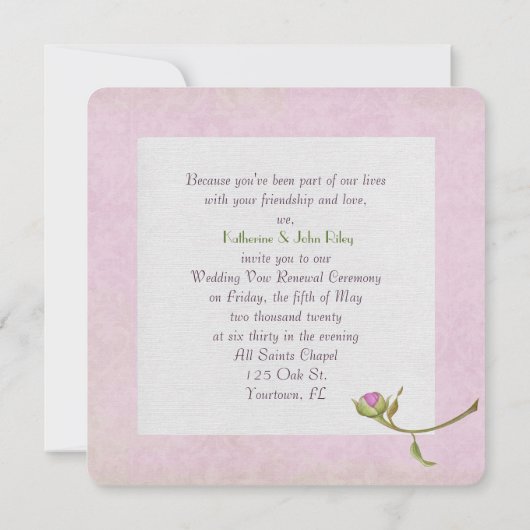 roze pony bouquet met lint kaart (Achterkant)