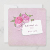 roze pony bouquet met lint kaart (Voorkant)