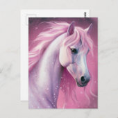 Roze Pony Briefkaart (Voorkant / Achterkant)