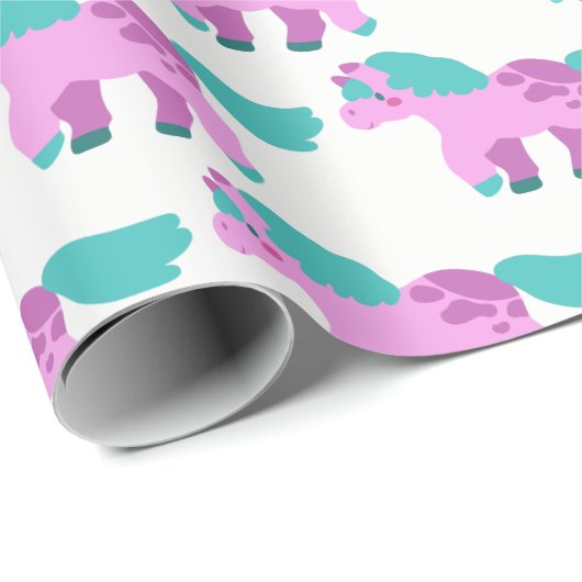 Roze Pony Cadeaupapier (Rol Hoek)