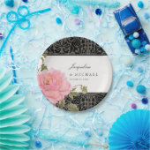 roze pony Classy Swirl Scroll Iron Fence Papieren Bordje (Feest)