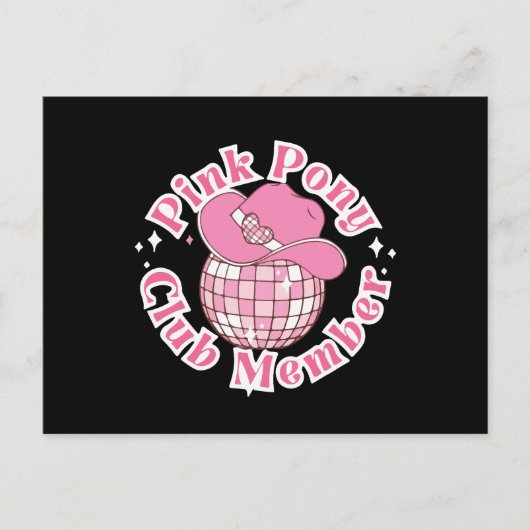 Roze pony clublid briefkaart (Voorkant)