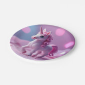 Roze Pony Eenhoorn Papier Borden Papieren Bordje (Gekanteld)