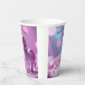 Roze Pony Eenhoorn Papieren Bekers (Rechts)