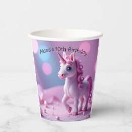 Roze Pony Eenhoorn Papieren Bekers