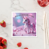 Roze Pony Eenhoorn Papieren servetten (Insitu)