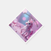 Roze Pony Eenhoorn Papieren servetten (Hoek)