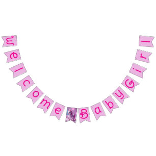 Roze Pony Eenhoorn Vlaggenbanner voor Baby Shower Vlaggetjes