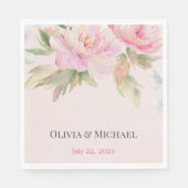 Roze pony Elegant Waterverf Wedding Napkins Servet (Voorkant)