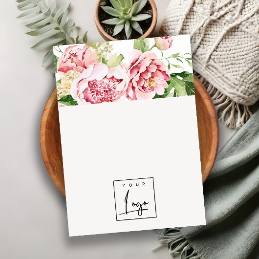 Roze pony Floral Logo Blank Jewelry Display Visitekaartje